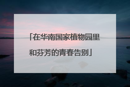 在华南国家植物园里和芬芳的青春告别