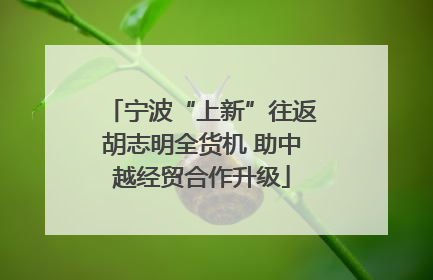 宁波“上新”往返胡志明全货机 助中越经贸合作升级