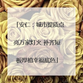 安仁：城市提质点亮万家灯火 补齐短板厚植幸福底色