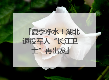 夏季净水！湖北退役军人“长江卫士”再出发