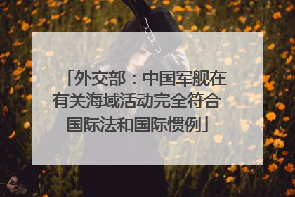外交部：中国军舰在有关海域活动完全符合国际法和国际惯例