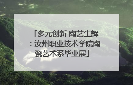 多元创新 陶艺生辉：汝州职业技术学院陶瓷艺术系毕业展