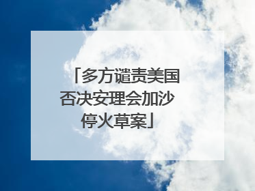 多方谴责美国否决安理会加沙停火草案