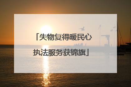 失物复得暖民心 执法服务获锦旗