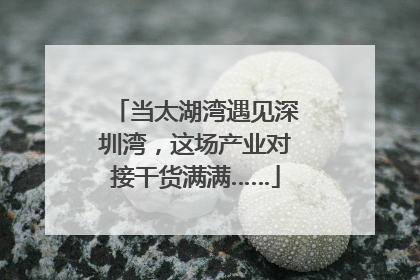 当太湖湾遇见深圳湾，这场产业对接干货满满……