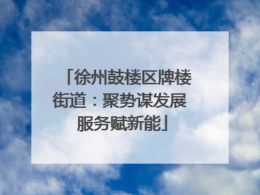 徐州鼓楼区牌楼街道：聚势谋发展 服务赋新能