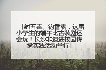 射五毒、钓香囊，这届小学生的端午比古装剧还会玩！长沙非遗进校园传承实践活动举行