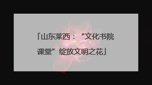 山东莱西：“文化书院课堂”绽放文明之花