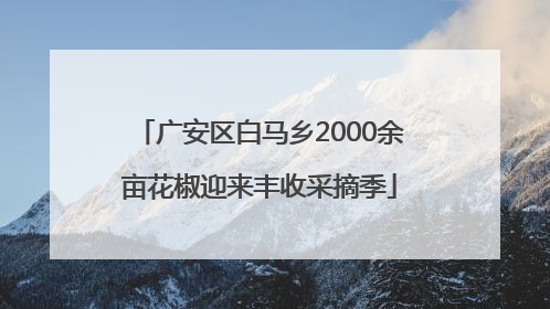 广安区白马乡2000余亩花椒迎来丰收采摘季
