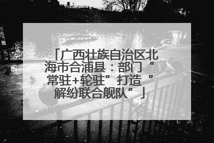 广西壮族自治区北海市合浦县：部门“常驻+轮驻”打造“解纷联合舰队”