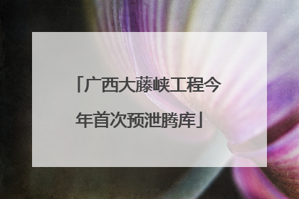 广西大藤峡工程今年首次预泄腾库