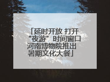 延时开放 打开“夜游”时间窗口 河南博物院推出暑期文化大餐