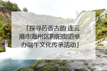 探寻药香古韵 连云港市海州区朐阳街道举办端午文化传承活动