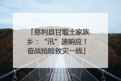 慈利县甘堰土家族乡：“汛”速响应！奋战抢险救灾一线