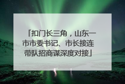 扣门长三角，山东一市市委书记、市长接连带队招商谋深度对接