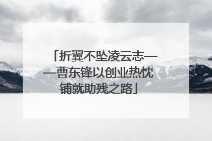 折翼不坠凌云志——曹东锋以创业热忱铺就助残之路