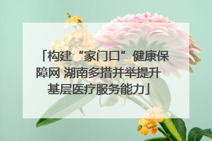 构建“家门口”健康保障网 湖南多措并举提升基层医疗服务能力