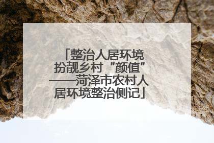 整治人居环境 扮靓乡村“颜值”——菏泽市农村人居环境整治侧记
