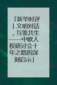 新华时评丨文明对话，互鉴共生——中欧人权研讨会十年之路的深刻启示