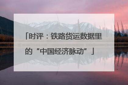 时评：铁路货运数据里的“中国经济脉动”