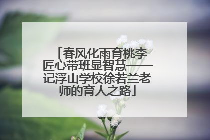 春风化雨育桃李 匠心带班显智慧——记浮山学校徐若兰老师的育人之路