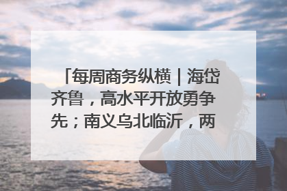 每周商务纵横｜海岱齐鲁，高水平开放勇争先；南义乌北临沂，两扇窗里观外贸
