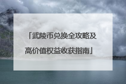 武陵币兑换全攻略及高价值权益收获指南