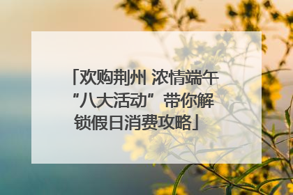 欢购荆州 浓情端午 “八大活动”带你解锁假日消费攻略