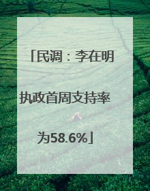 民调：李在明执政首周支持率为58.6%