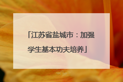 江苏省盐城市：加强学生基本功夫培养
