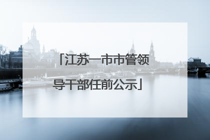 江苏一市市管领导干部任前公示