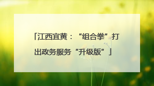 江西宜黄：“组合拳”打出政务服务“升级版”
