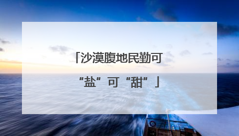 沙漠腹地民勤可“盐”可“甜”