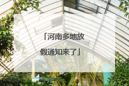 河南多地放假通知来了