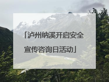 泸州纳溪开启安全宣传咨询日活动