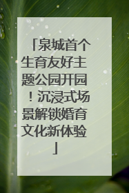 泉城首个生育友好主题公园开园！沉浸式场景解锁婚育文化新体验