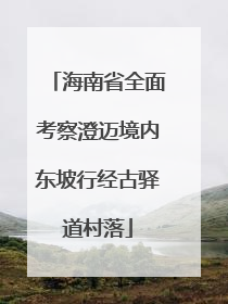 海南省全面考察澄迈境内东坡行经古驿道村落