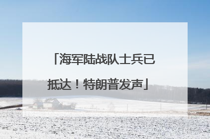 海军陆战队士兵已抵达！特朗普发声