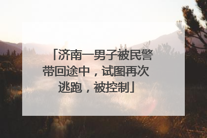 济南一男子被民警带回途中，试图再次逃跑，被控制