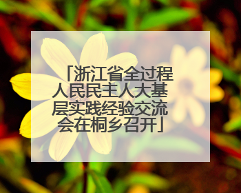 浙江省全过程人民民主人大基层实践经验交流会在桐乡召开