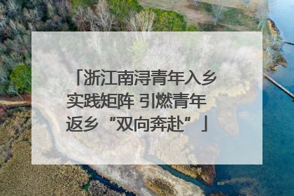 浙江南浔青年入乡实践矩阵 引燃青年返乡“双向奔赴”
