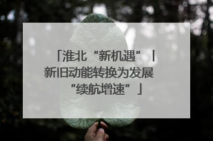 淮北“新机遇”丨新旧动能转换为发展“续航增速”