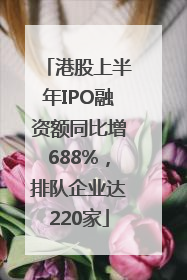 港股上半年IPO融资额同比增688%，排队企业达220家