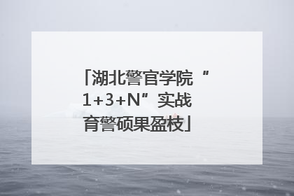 湖北警官学院“1+3+N”实战育警硕果盈枝