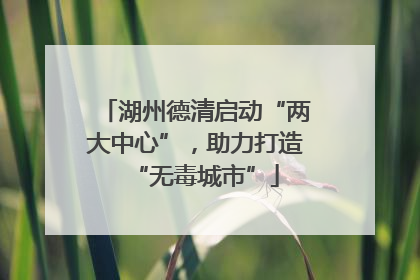 湖州德清启动“两大中心”，助力打造“无毒城市”