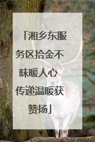 湘乡东服务区拾金不昧暖人心 传递温暖获赞扬