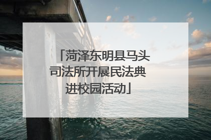 菏泽东明县马头司法所开展民法典进校园活动
