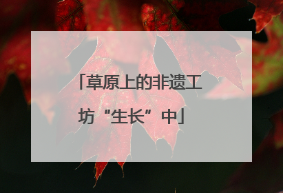 草原上的非遗工坊“生长”中