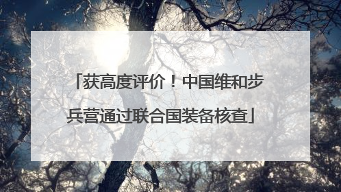 获高度评价！中国维和步兵营通过联合国装备核查