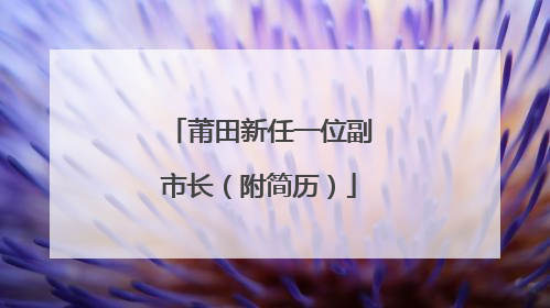 莆田新任一位副市长（附简历）